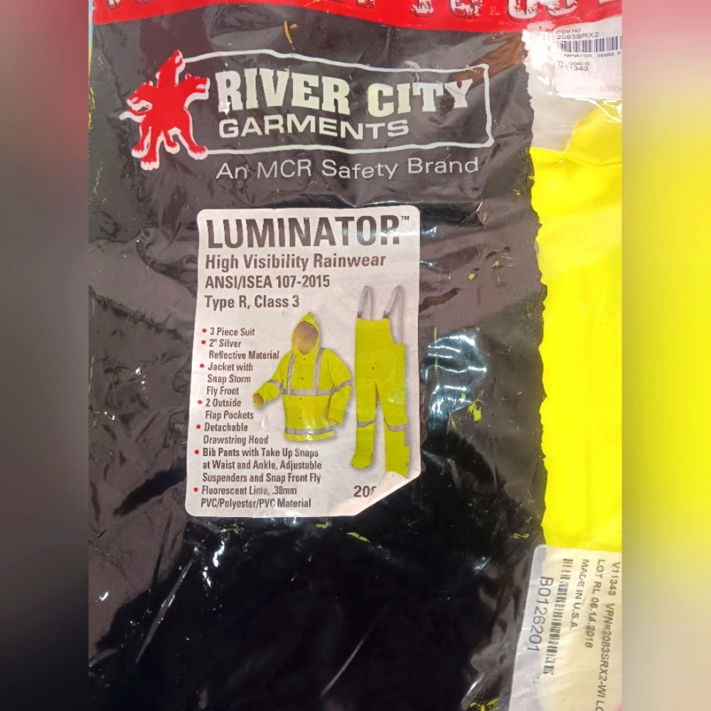 Men's size 2XL,  River City safety garment set